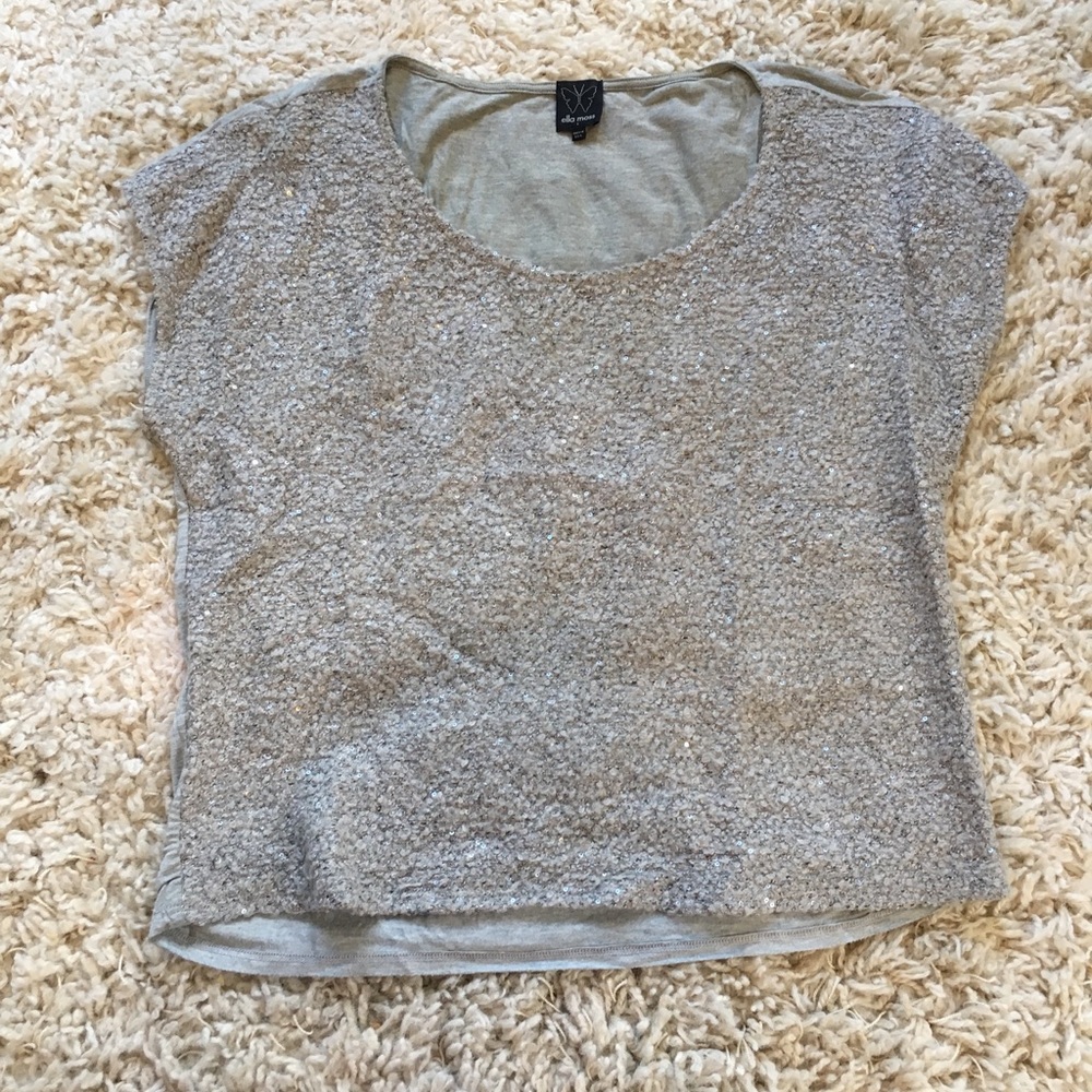 Ella Moss Boucle Sequin knit blouse